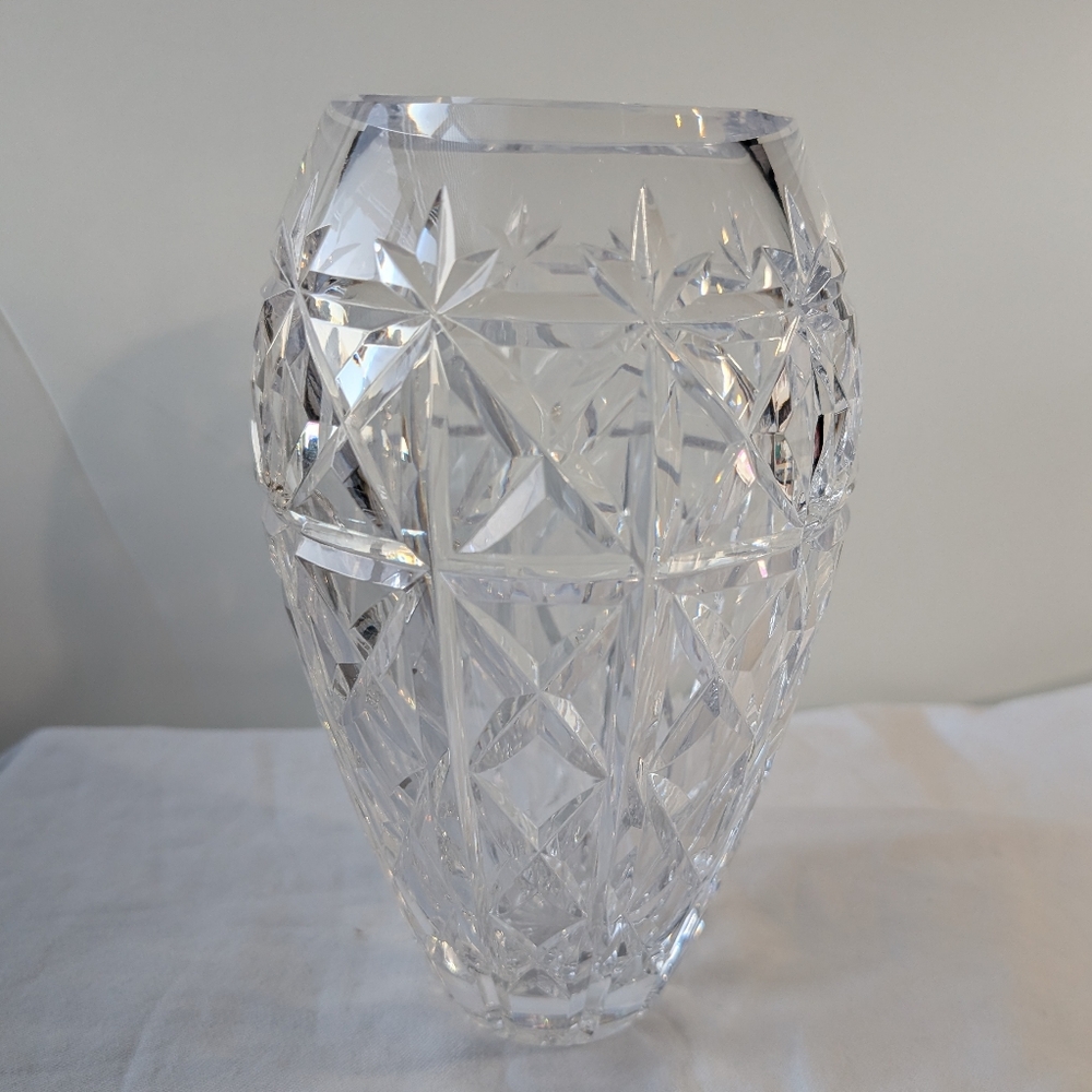 Waterford Crystal Flower Vase Criss-Cross Cuts Discontinued